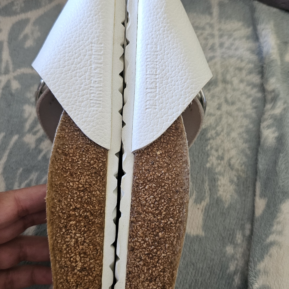 Birkenstock White Leather BIG buckle MADRID size 10 Women's